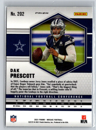 2021 Panini Mosaic #202 Dak Prescott Prizm C1