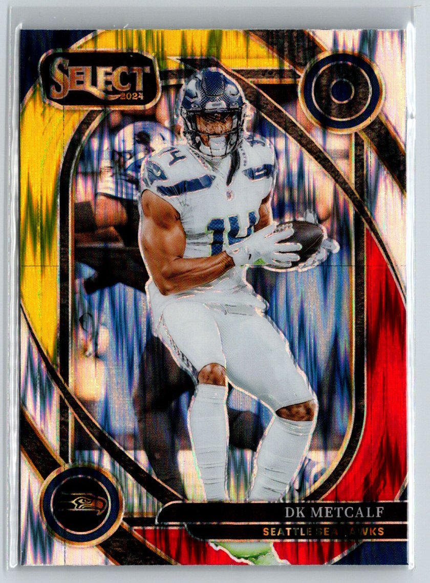 2024 Panini Select #251 DK Metcalf Red & Yellow Prizm Shock C1