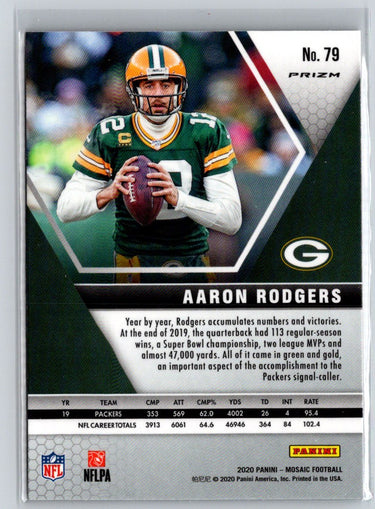 2020 Panini Mosaic #79 Aaron Rodgers Prizm Reactive Orange C1