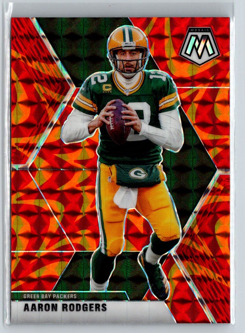 2020 Panini Mosaic #79 Aaron Rodgers Prizm Reactive Orange C1