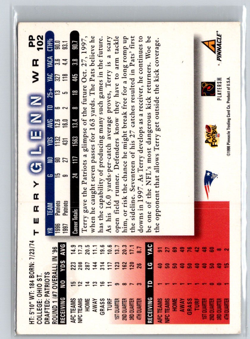 1998 Score #PP102 Terry Glenn Artist's Proofs C1