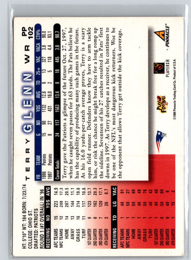1998 Score #PP102 Terry Glenn Artist's Proofs C1