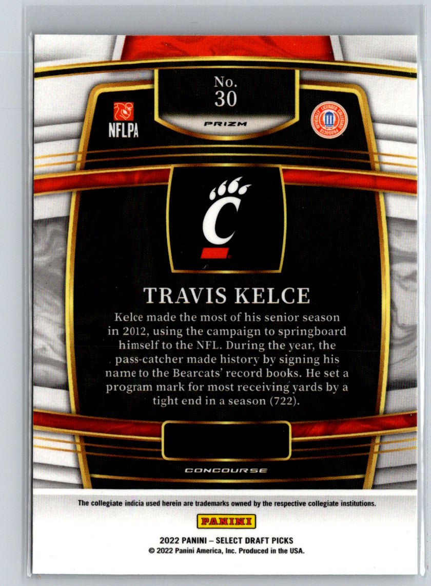 2022 Panini Select Draft Picks #30 Travis Kelce Silver Prizm C1