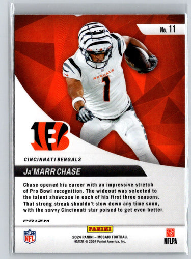 2024 Panini Mosaic #11 Ja'Marr Chase Elevate Mosaic Green C2