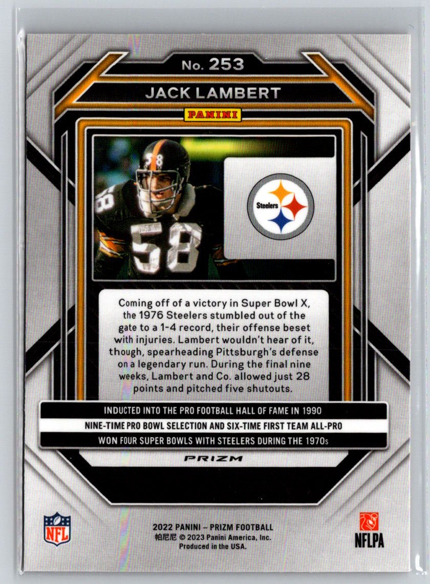 2022 Panini Prizm #253 Jack Lambert Orange Ice C2