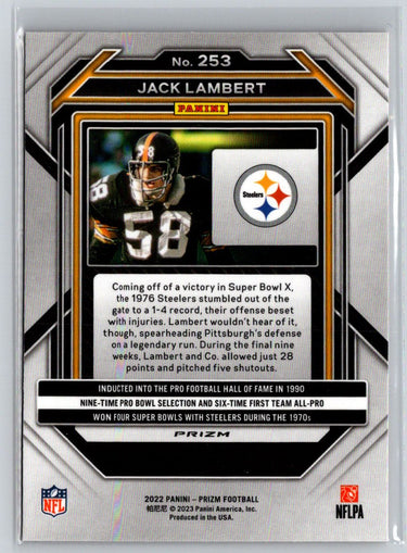 2022 Panini Prizm #253 Jack Lambert Orange Ice C2