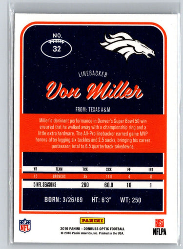 2016 Donruss Optic #32 Von Miller Holo C2