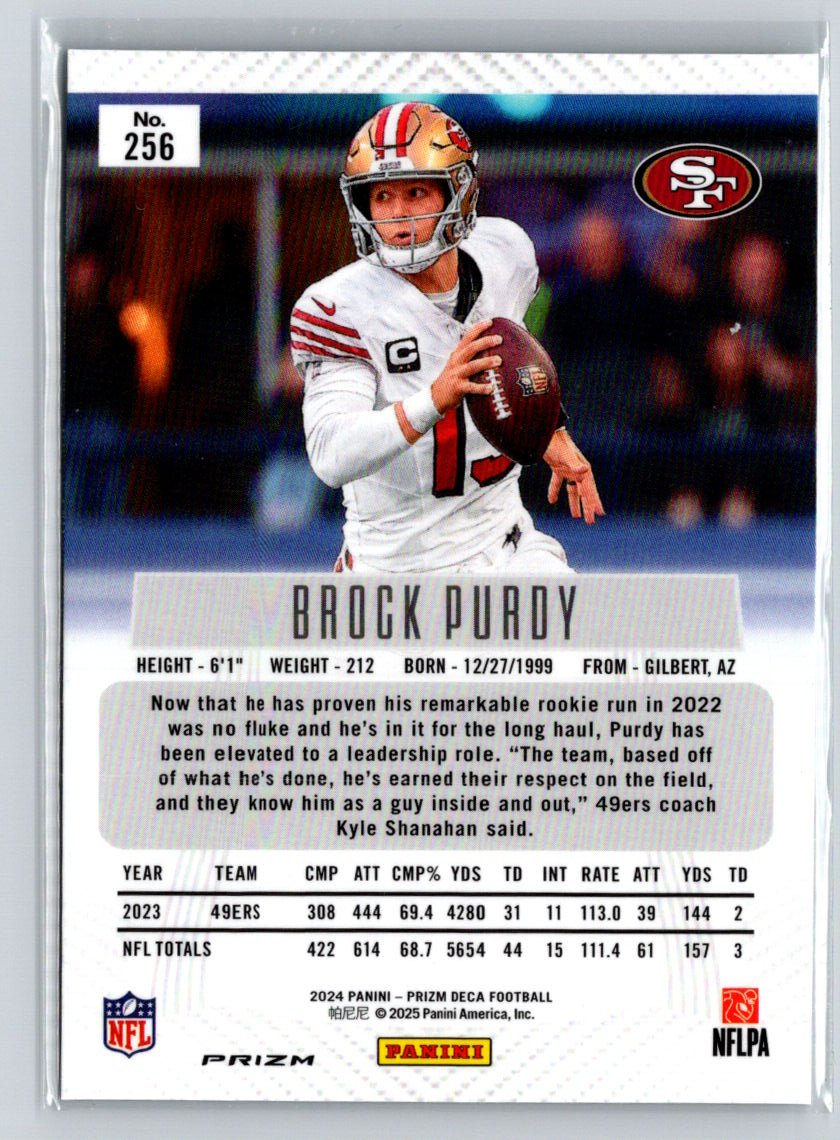 2024 Panini Prizm Deca #256 Brock Purdy Silver Prizms C2