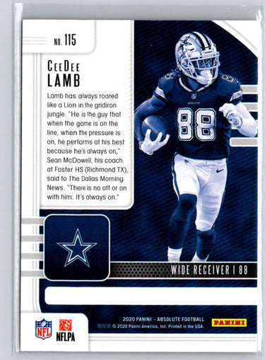 2020 Panini Absolute #115 CeeDee Lamb Retail C2