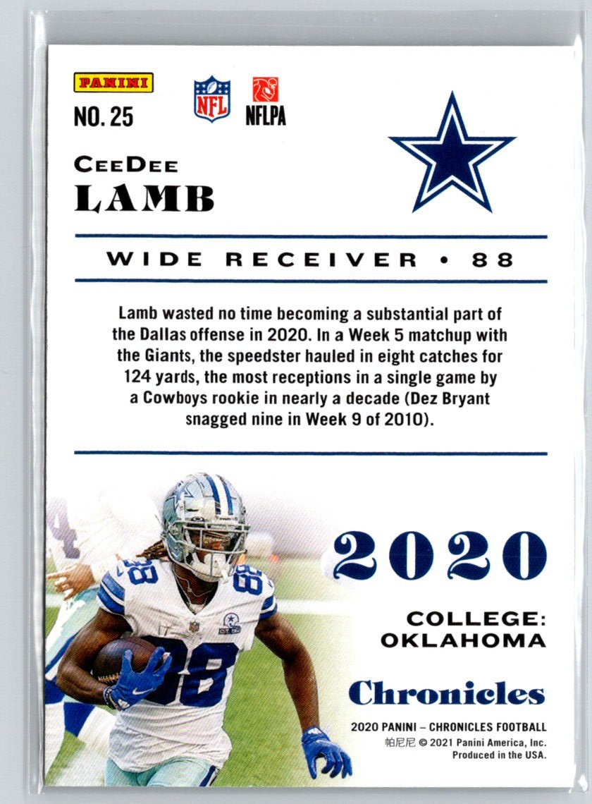 2020 Panini Chronicles #25 CeeDee Lamb C2