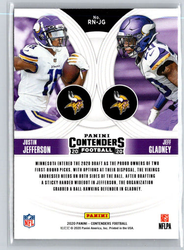 2020 Panini Contenders #RN-JG Justin Jefferson / Jeff Gladney Round Numbers C2