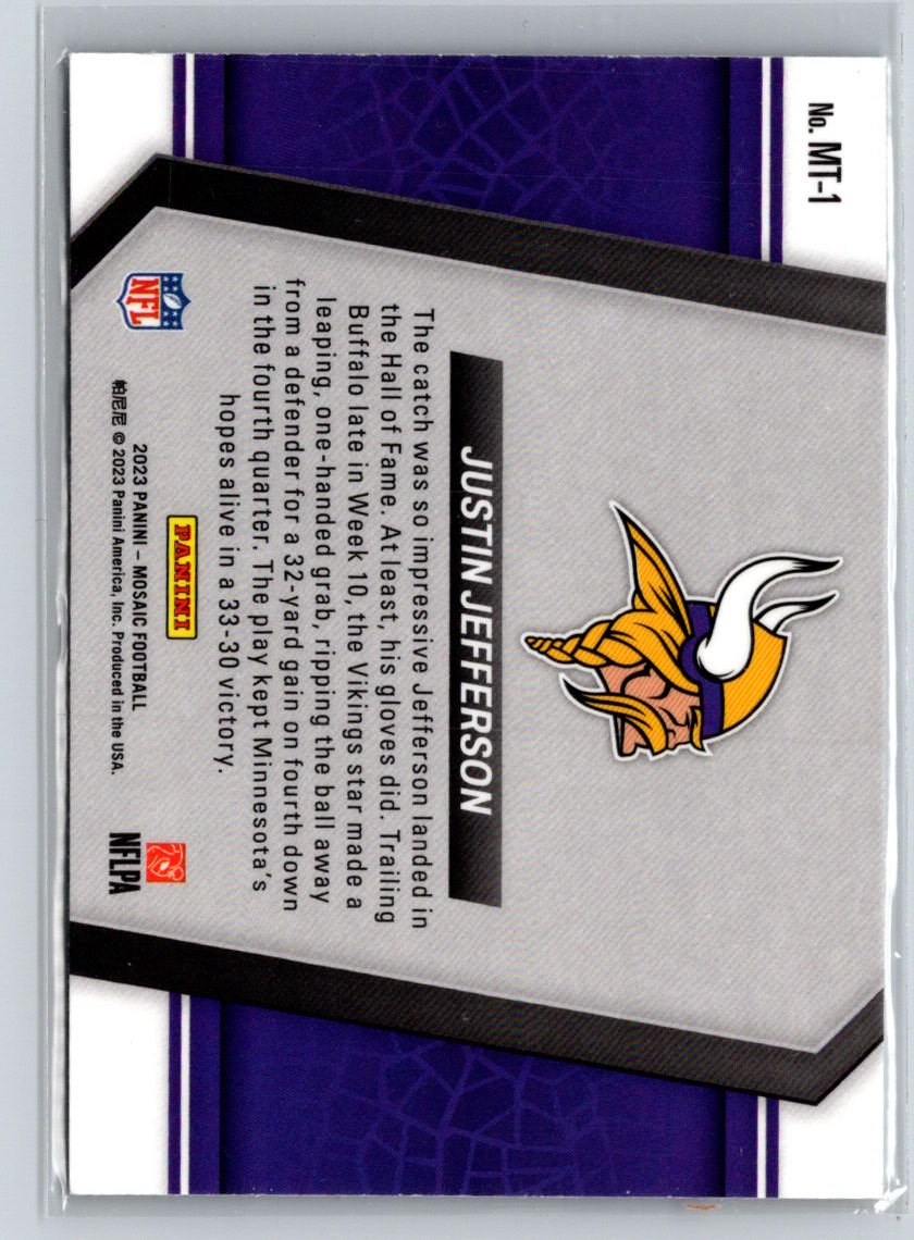2023 Panini Mosaic #MT-1 Justin Jefferson Moments in Time C3