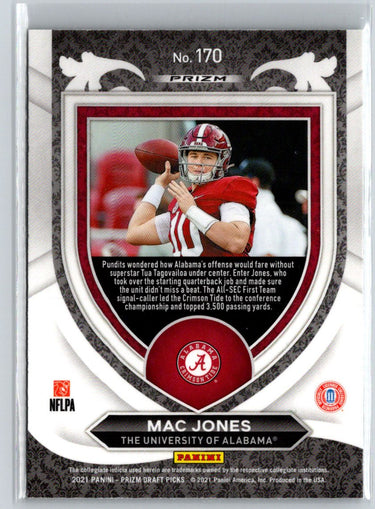 2021 Panini Prizm Draft Picks Collegiate #170 Mac Jones Green Wave C3