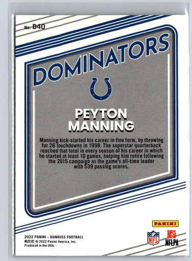 2022 Donruss #D40 Peyton Manning Dominators C3