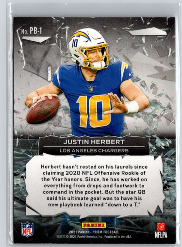 2021 Panini Prizm #PB-1 Justin Herbert Prizm Break C3