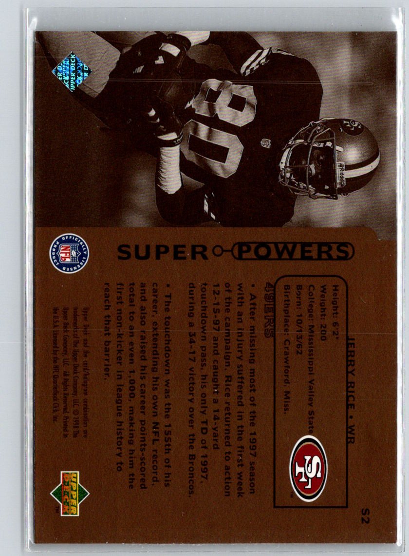 1998 Upper Deck #S2 Jerry Rice Super Powers C3