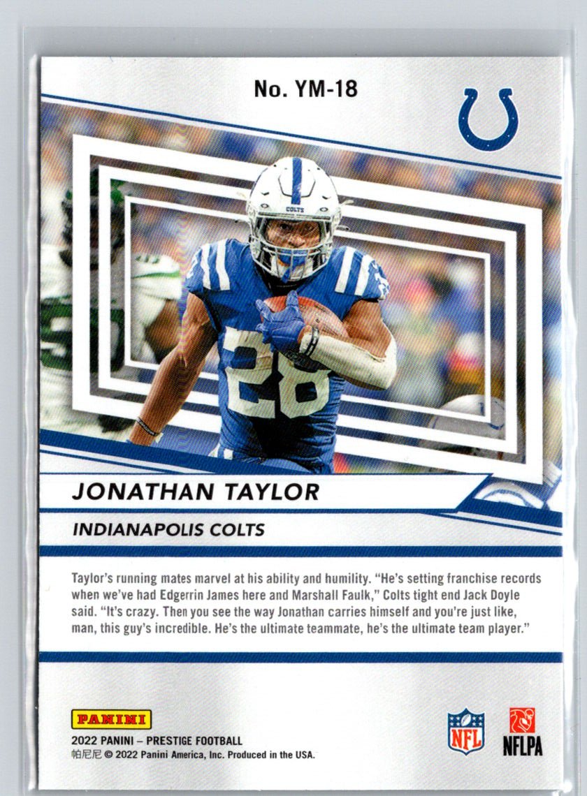 2022 Panini Prestige #YM-18 Jonathan Taylor Youth Movement C3
