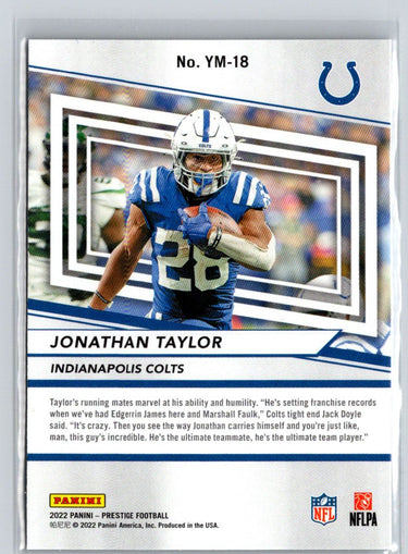 2022 Panini Prestige #YM-18 Jonathan Taylor Youth Movement C3