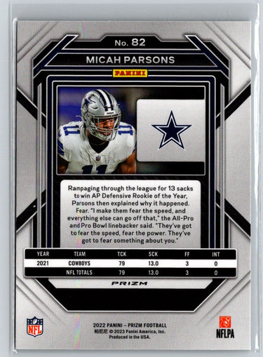2022 Panini Prizm #82 Micah Parsons Green C3