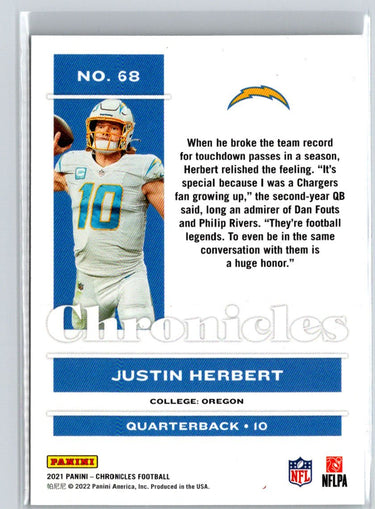2021 Panini Chronicles #68 Justin Herbert C3