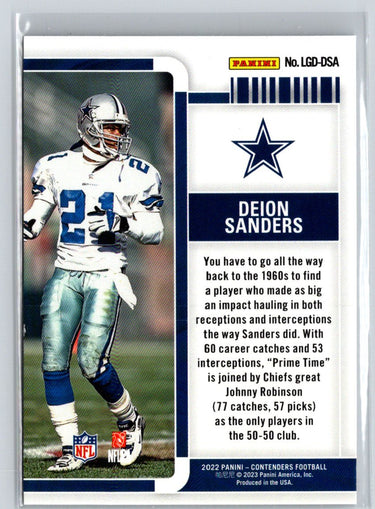2022 Panini Contenders #LGD-DSA Deion Sanders Legendary Contenders C3