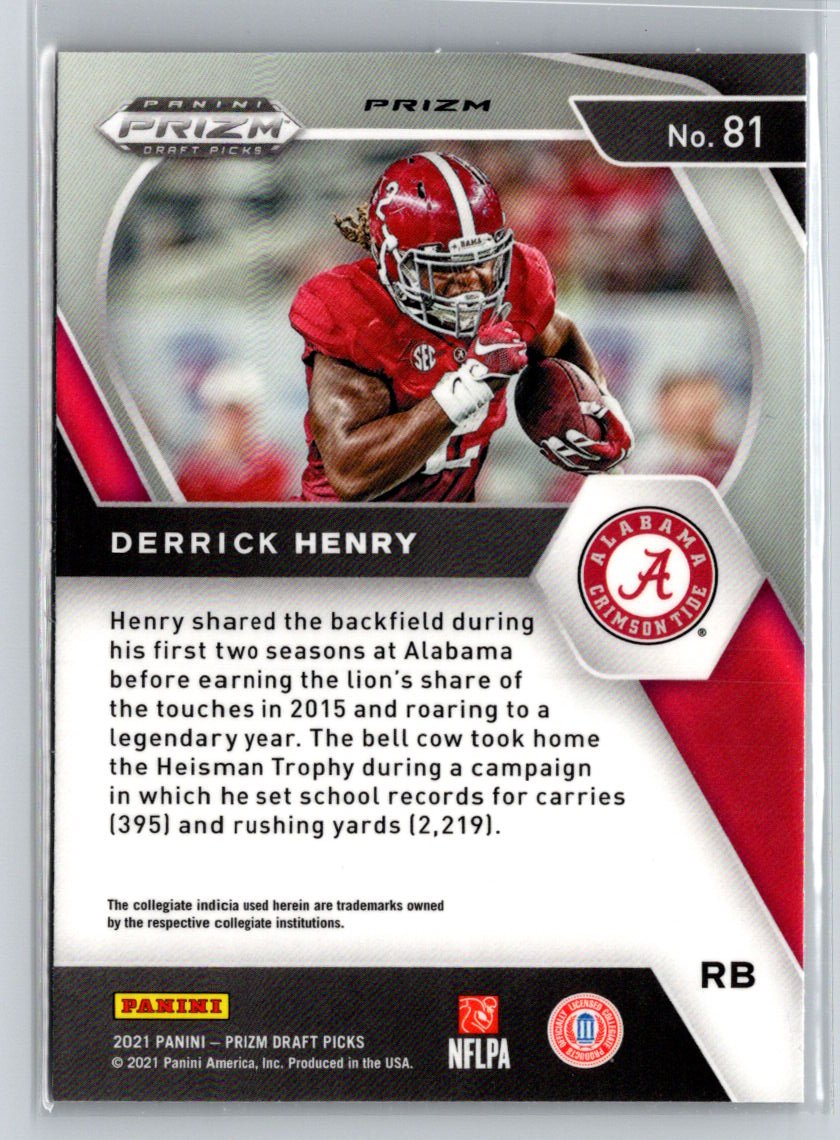 2021 Panini Prizm Draft Picks Collegiate #81 Derrick Henry Red White and Blue C4