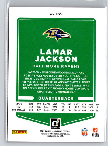 2021 Donruss #239 Lamar Jackson Press Proof Red C4