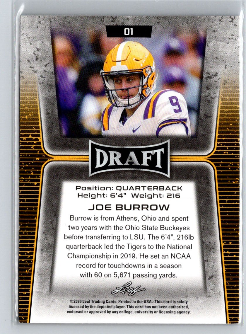 2020 Leaf Draft #01 Joe Burrow Red C4
