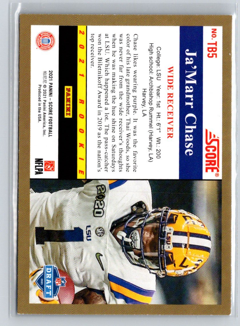 2021 Score #TB5 Ja'Marr Chase 1991 Throwback C4