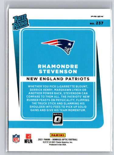 2021 Donruss Optic #237 Rhamondre Stevenson Red Mojo C4