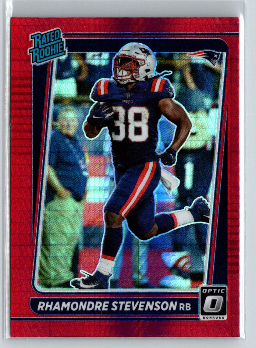 2021 Donruss Optic #237 Rhamondre Stevenson Red Mojo C4