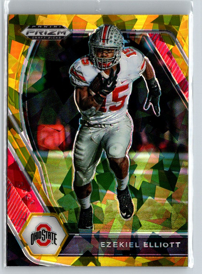 2021 Panini Prizm Draft Picks Collegiate #87 Ezekiel Elliott Orange Ice C4