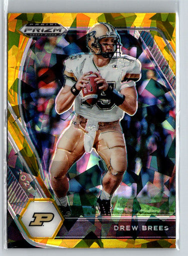 2021 Panini Prizm Draft Picks Collegiate #16 Drew Brees Gold Ice C4