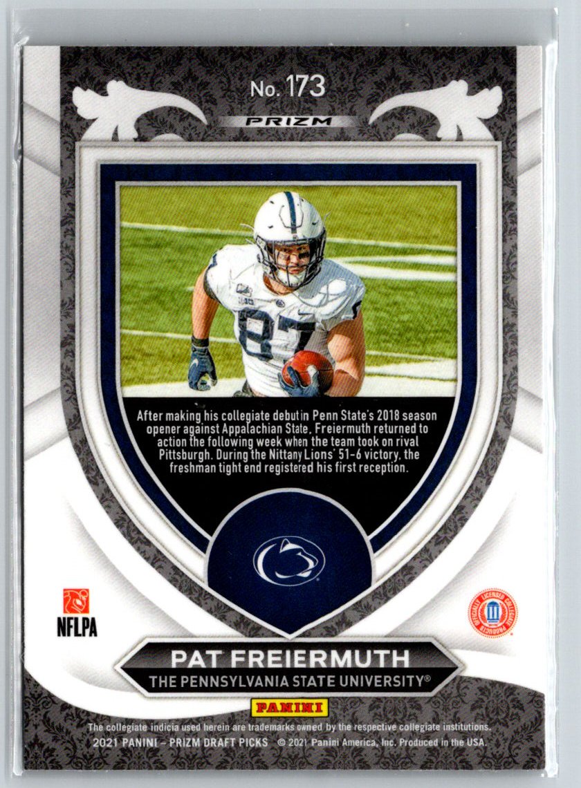 2021 Panini Prizm Draft Picks Collegiate #173 Pat Freiermuth Gold Ice C4