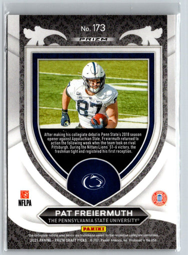 2021 Panini Prizm Draft Picks Collegiate #173 Pat Freiermuth Gold Ice C4