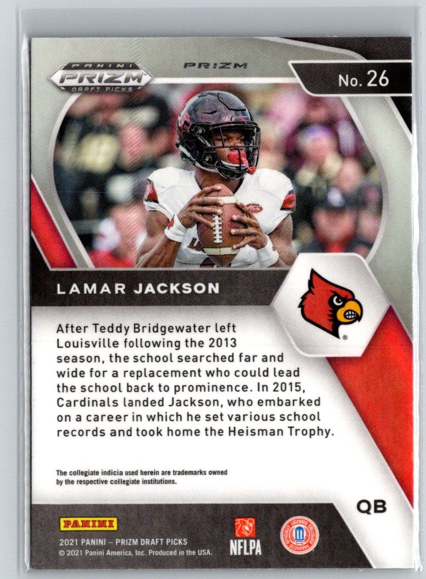 2021 Panini Prizm Draft Picks Collegiate #26 Lamar Jackson Purple Wave C4