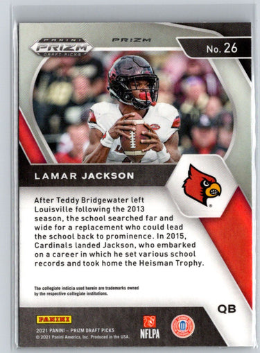 2021 Panini Prizm Draft Picks Collegiate #26 Lamar Jackson Purple Wave C4