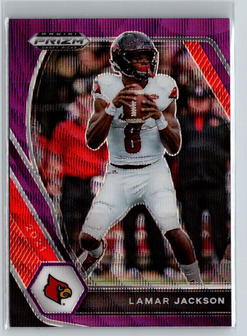 2021 Panini Prizm Draft Picks Collegiate #26 Lamar Jackson Purple Wave C4