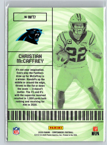 2020 Panini Contenders #WT7 Christian McCaffrey Winning Ticket Ruby C4