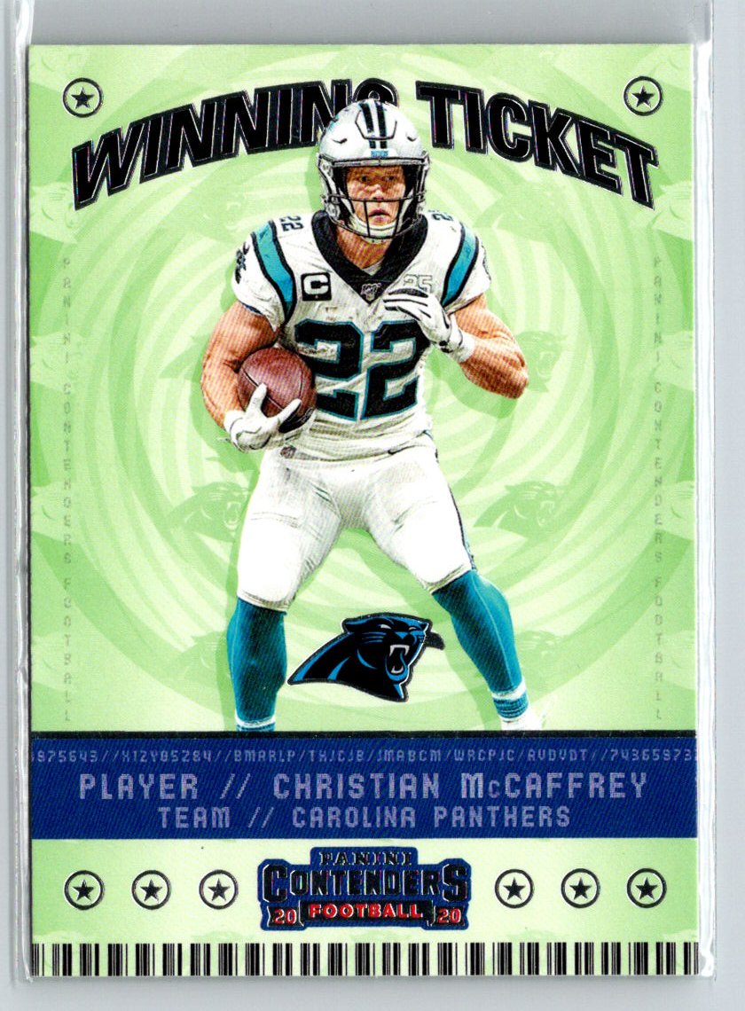 2020 Panini Contenders #WT7 Christian McCaffrey Winning Ticket Ruby C4