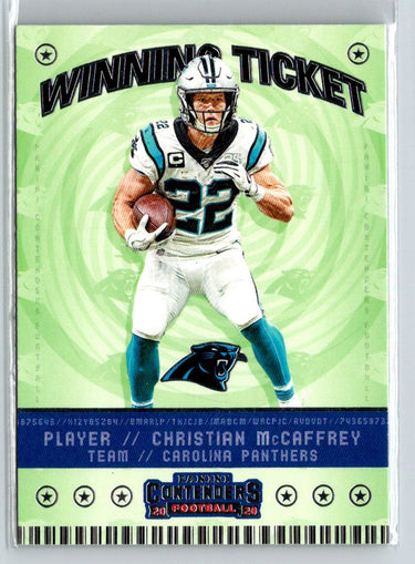 2020 Panini Contenders #WT7 Christian McCaffrey Winning Ticket Ruby C4