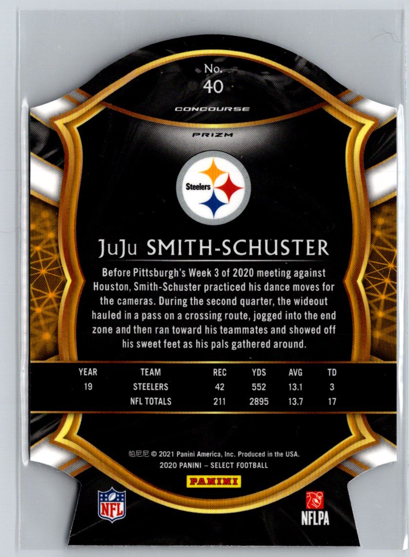 2020 Panini Select #40 JuJu Smith-Schuster Blue Prizm Die Cut C5