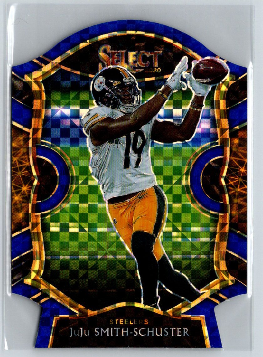 2020 Panini Select #40 JuJu Smith-Schuster Blue Prizm Die Cut C5