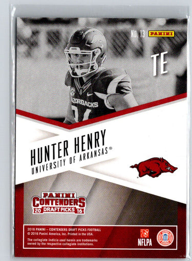 2016 Panini Contenders Draft Picks #13 Hunter Henry School Colors C5