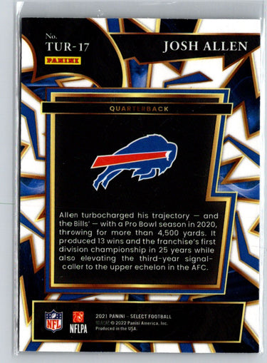 2021 Panini Select #TUR-17 Josh Allen Turbocharged C5