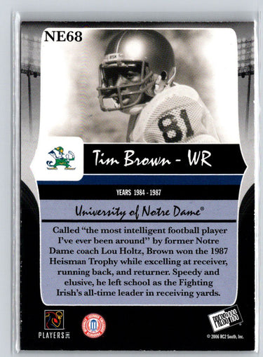 2006 Press Pass Legends #NE68a Tim Brown Red #/5 C8