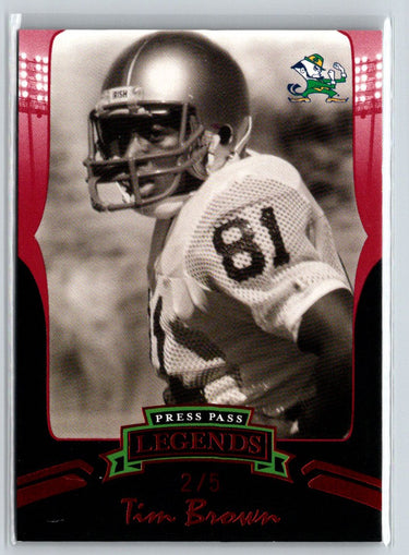 2006 Press Pass Legends #NE68a Tim Brown Red #/5 C8