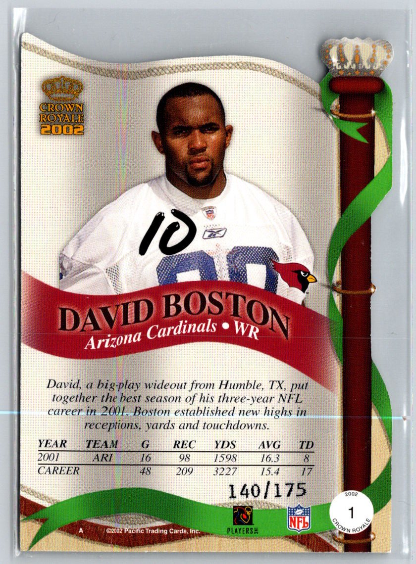 2002 Pacific Crown Royale #1 David Boston Blue #/175 C10