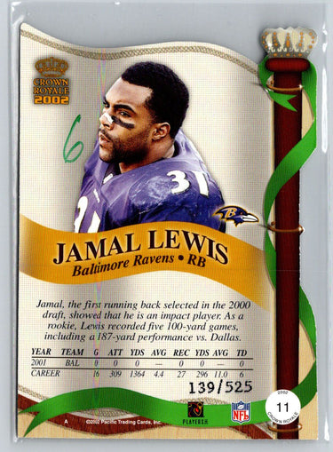 2002 Pacific Crown Royale #11 Jamal Lewis Red #/525 C10
