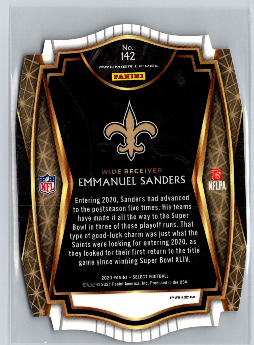 2020 Panini Select #142 Emmanuel Sanders Purple Prizm Die Cut C10